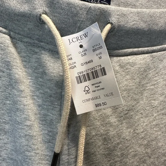 J. Crew Authentic Fleece Heather Gray Joggers - Picture 2 of 5